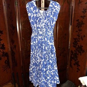 Philosophy Abstract Blue and White Dress
